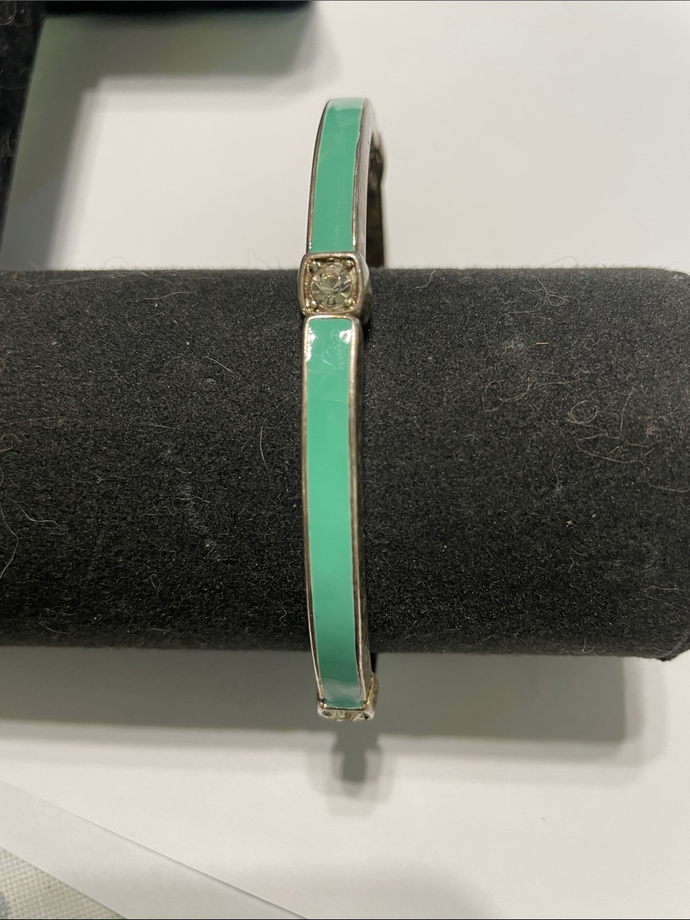 Slim Mint Green Enamel Bangle Bracelet  9/6/6